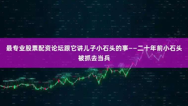 最专业股票配资论坛跟它讲儿子小石头的事——二十年前小石头被抓去当兵